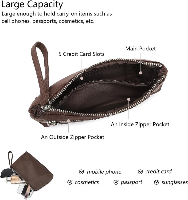 YONBEN Nylon Wristbands Bag Makeup Pouch for Purse Waterproof Wristbands Bag with Zipper Pocket Credit Card Pouch - Image 5